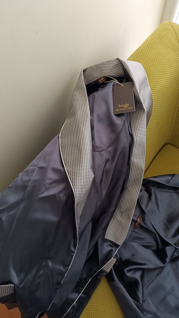 Saten Gri Uzun Kollu Erkek Pijama Takımı - Görsel 4