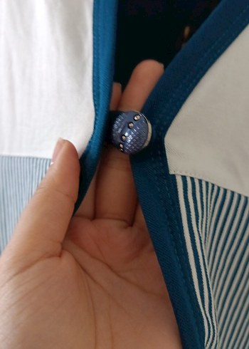m Beden mavi Renk Mavi Düğmeli Uzun Kollu Kadın Hırka