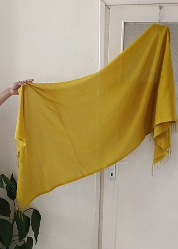 Beden sarı Renk Parlak Sarı Püsküllü Sal