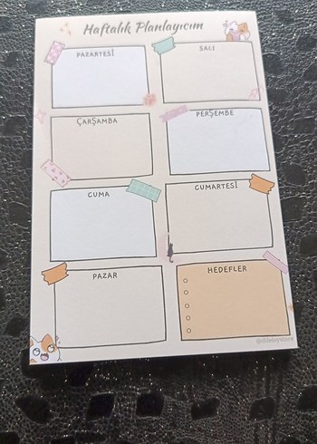 Pastel Renkli Haftalık Planlayıcı Defter