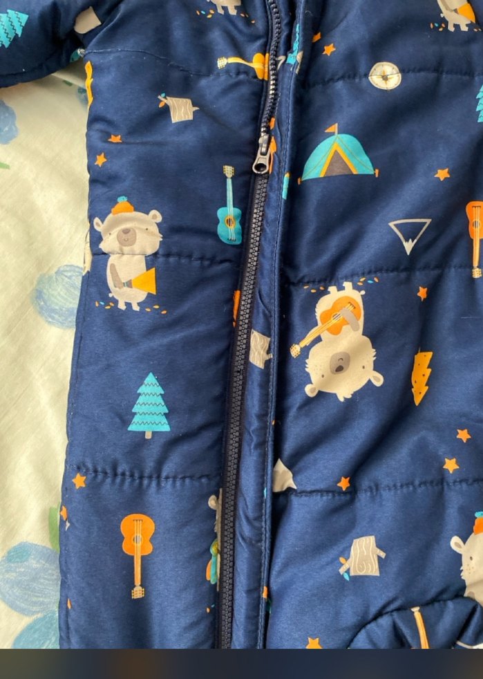 Bebek Erkek Renkli Baskılı Kürklü Tulum - Görsel 5