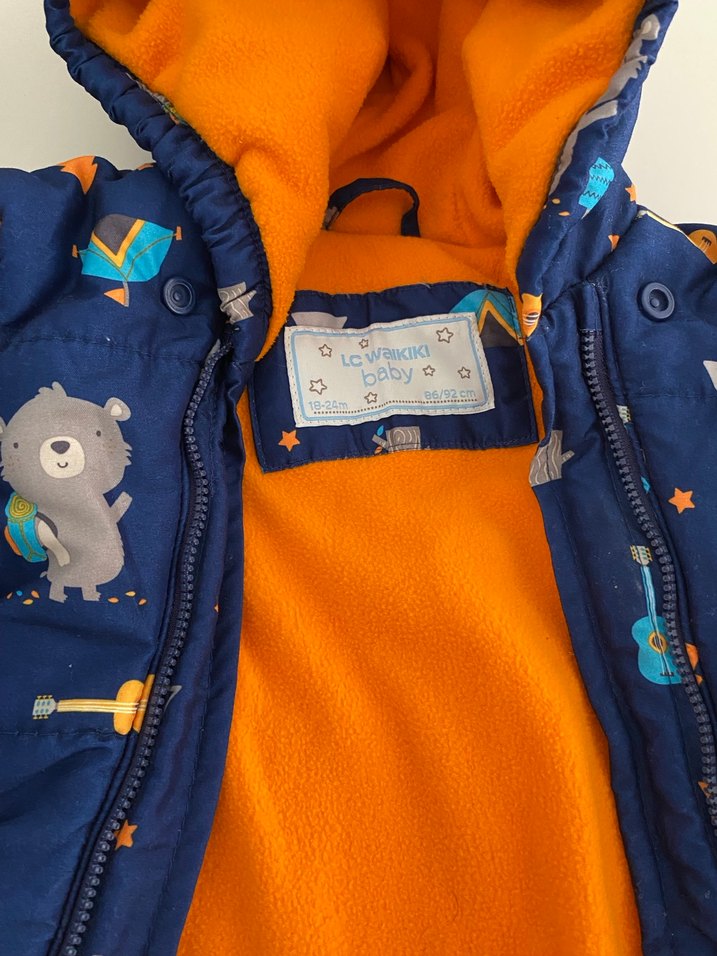 Bebek Erkek Renkli Baskılı Kürklü Tulum - Görsel 3