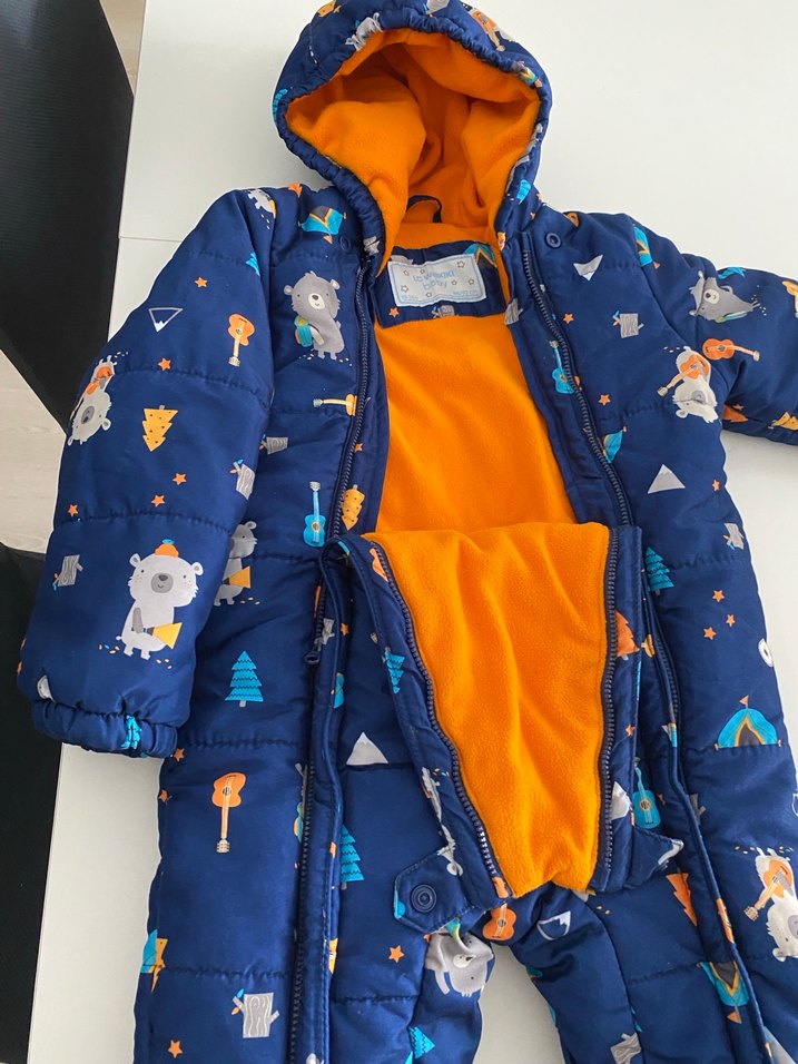 Bebek Erkek Renkli Baskılı Kürklü Tulum - Görsel 4