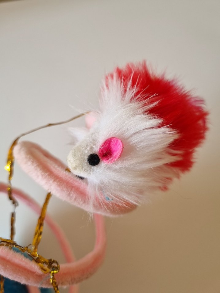 Renkli Kedi Oyuncağı Tüylü Fareli - Görsel 3