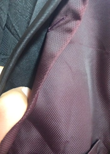 Düğmeli mürdüm erkek Ceket - Görsel 5