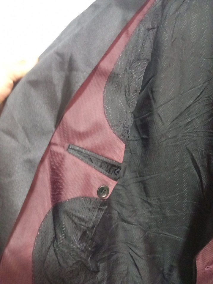 Düğmeli mürdüm erkek Ceket - Görsel 2