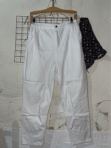 Koton cigarette beyaz pantolon beli lastikli - Görsel 2