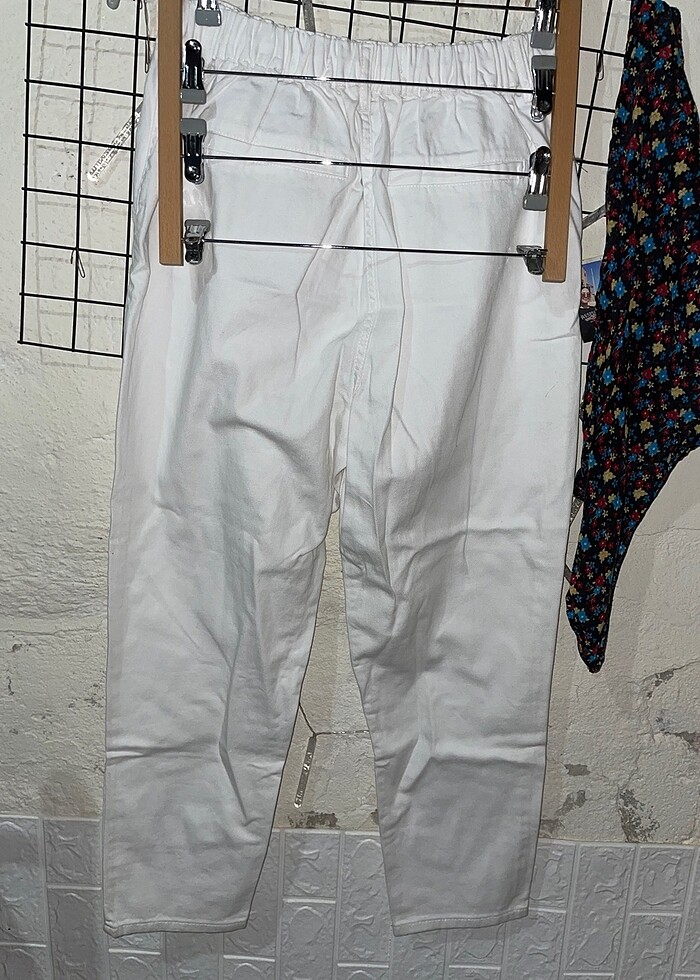 Koton cigarette beyaz pantolon beli lastikli - Görsel 3