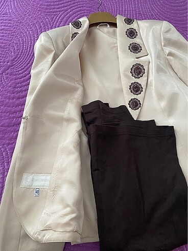 40 Beden camel Renk Saten abiye ceket
