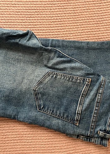 34 Beden Düğmeli Mavi Normal Boy Kadın Kot Pantolon