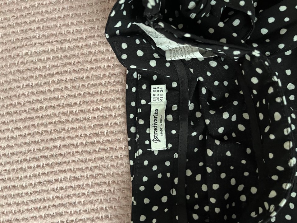 Düğmeli Siyah Puantiyeli Etek - Görsel 2