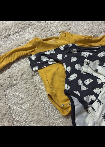 Uzun Kollu Desenli Bebek Body Seti - Görsel 2