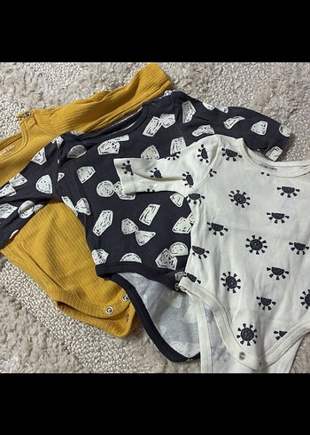 Uzun Kollu Desenli Bebek Body Seti - Görsel 3
