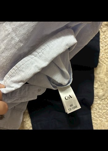 Düğmeli Mavi Gömlek ve Lacivert Pantolon Bebek Takımı - Görsel 5