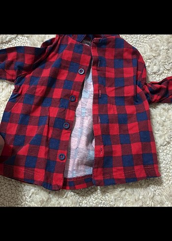 Kırmızı Kareli Bebek Takımı - Görsel 4