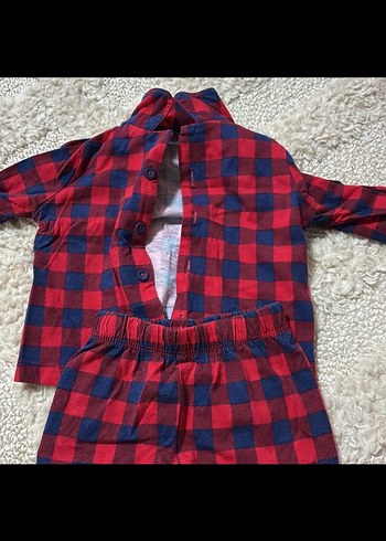 Kırmızı Kareli Bebek Takımı - Görsel 2