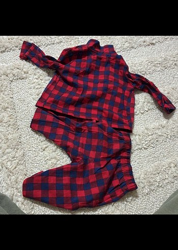 Kırmızı Kareli Bebek Takımı - Görsel 3