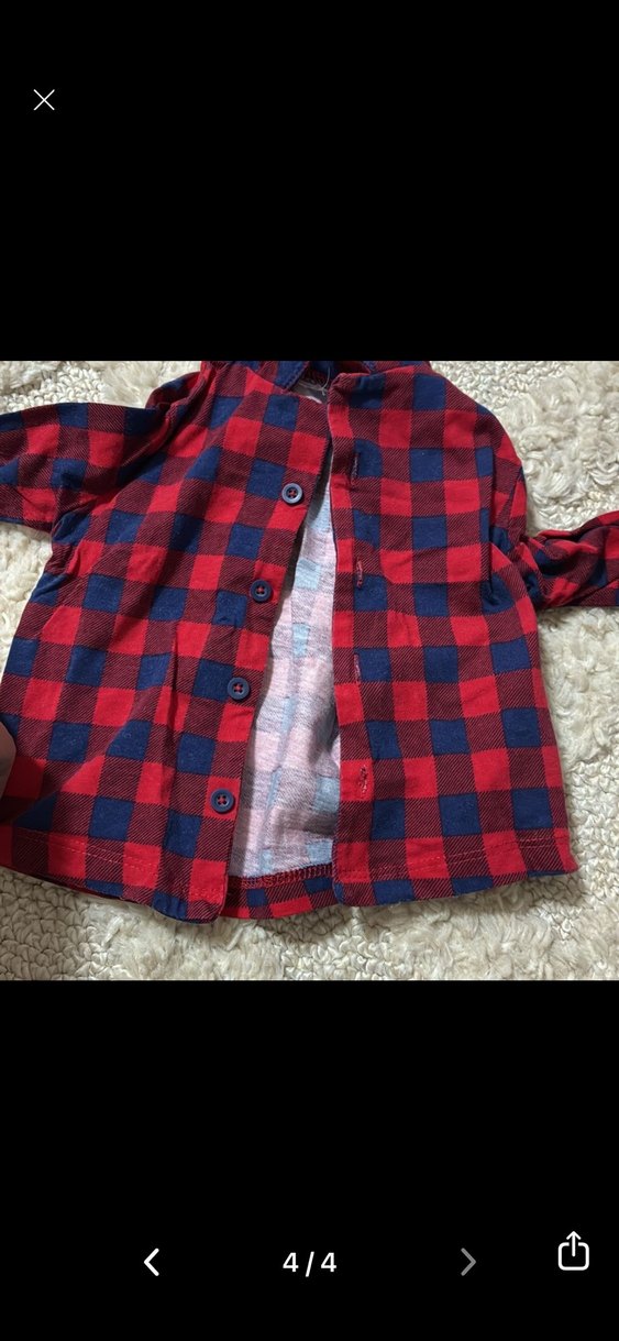 Kırmızı Kareli Bebek Takımı - Görsel 4