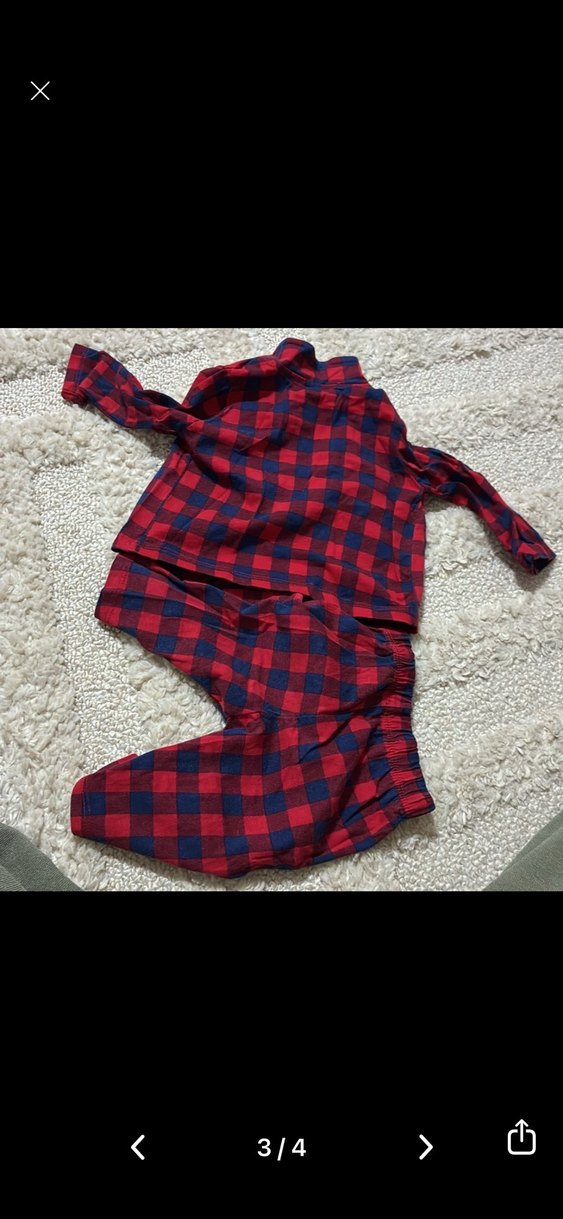 Kırmızı Kareli Bebek Takımı - Görsel 3