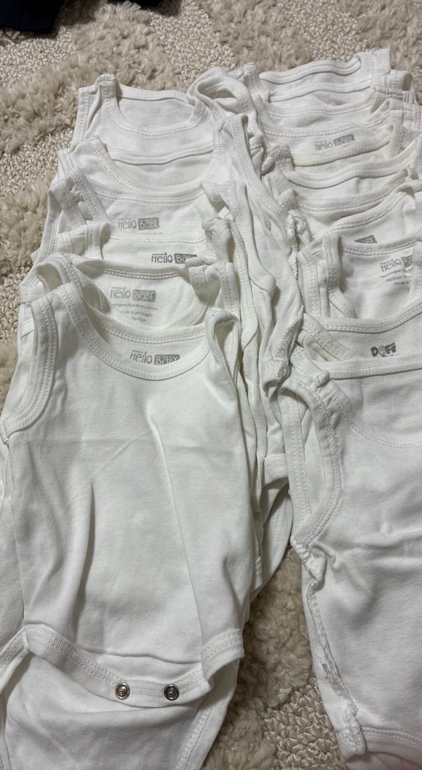 Beyaz Pamuklu Bebek Kısa Kollu Body - Görsel 2