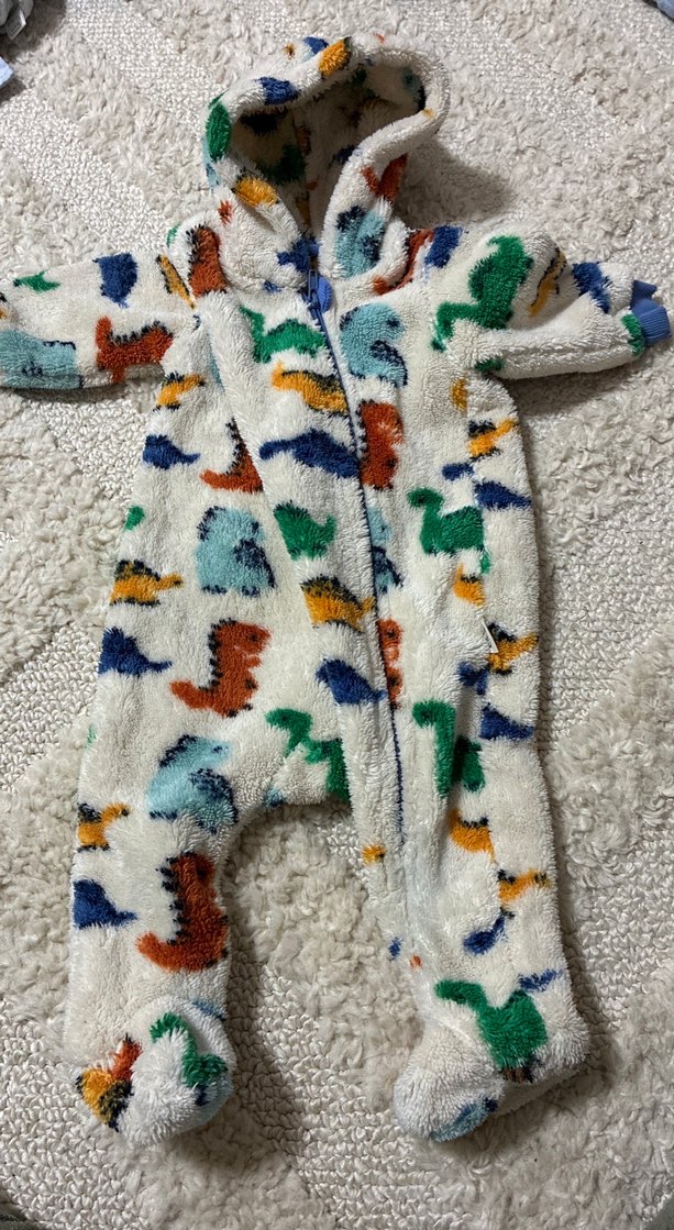 3-6 ay Renkli Örgü Desenli Bebek Tulumu - Görsel 5