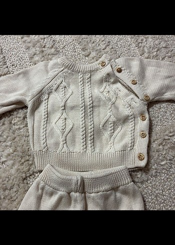 Bebek Kız Örgü Uzun Kollu Takım 1-3 ay - Görsel 2
