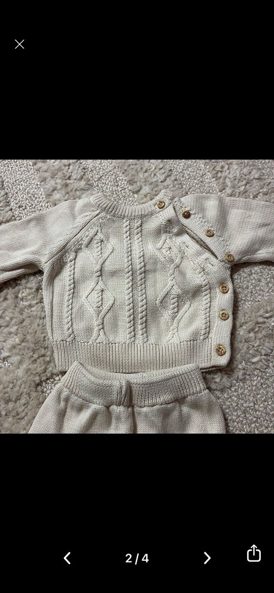 Bebek Kız Örgü Uzun Kollu Takım 1-3 ay - Görsel 2