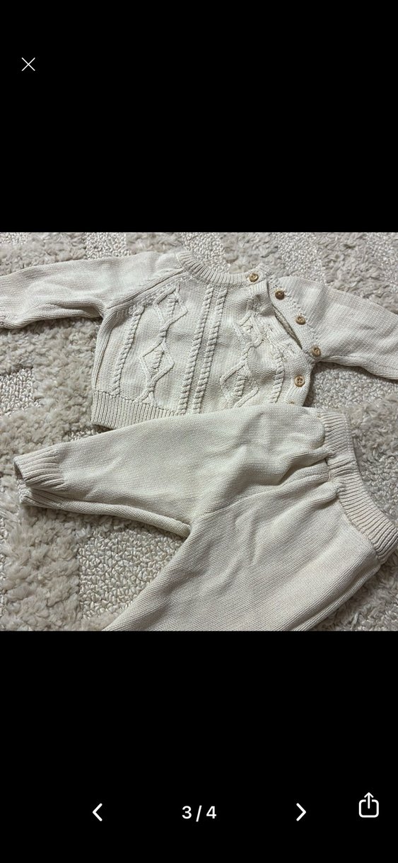 Bebek Kız Örgü Uzun Kollu Takım 1-3 ay - Görsel 3