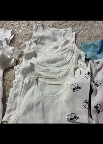 10 adet Bebek Erkek Beyaz Kısa Kollu Body 3-6 ay - Görsel 3