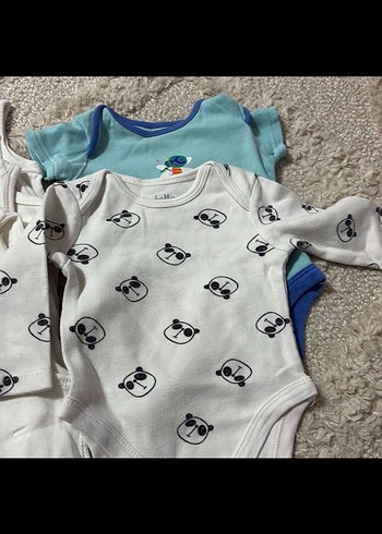 10 adet Bebek Erkek Beyaz Kısa Kollu Body 3-6 ay - Görsel 4