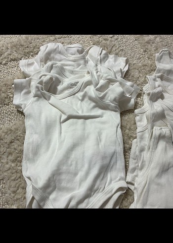 10 adet Bebek Erkek Beyaz Kısa Kollu Body 3-6 ay - Görsel 2