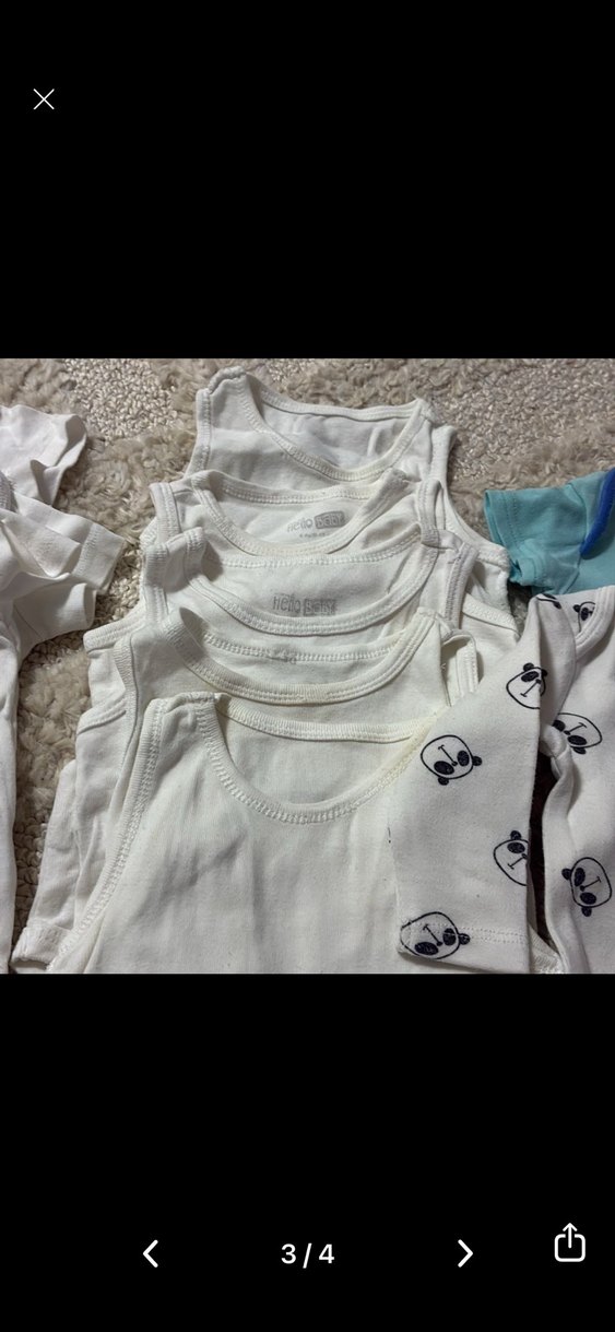 10 adet Bebek Erkek Beyaz Kısa Kollu Body 3-6 ay - Görsel 3