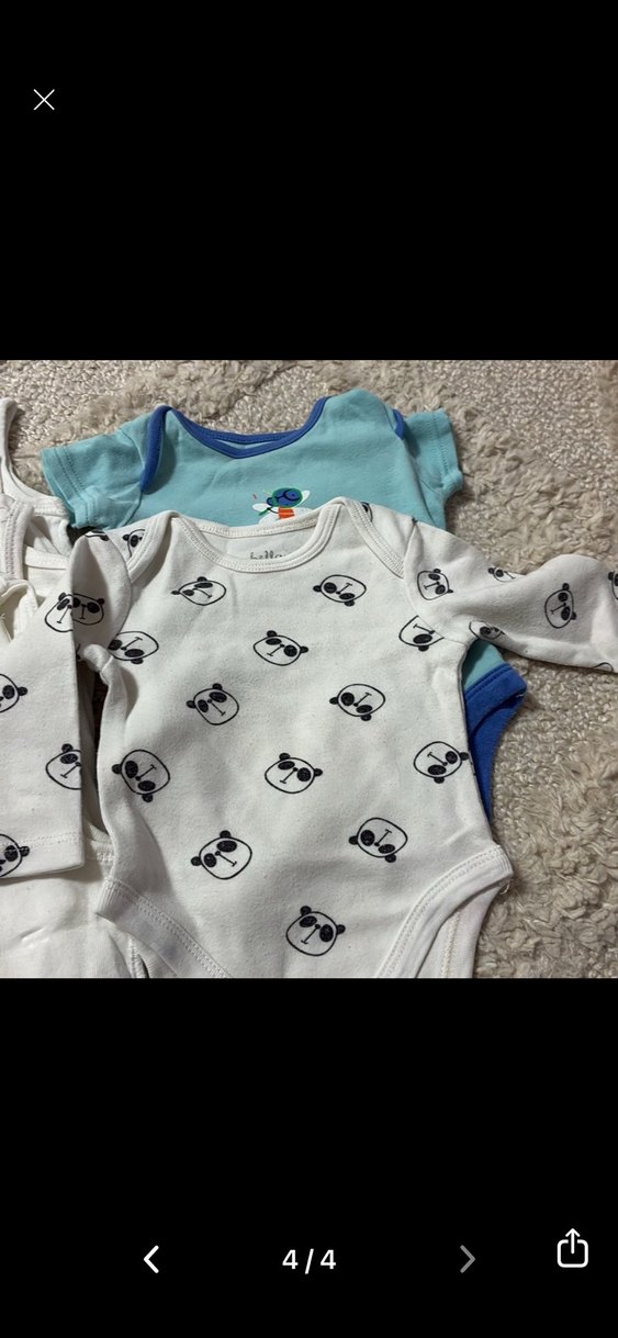 10 adet Bebek Erkek Beyaz Kısa Kollu Body 3-6 ay - Görsel 4