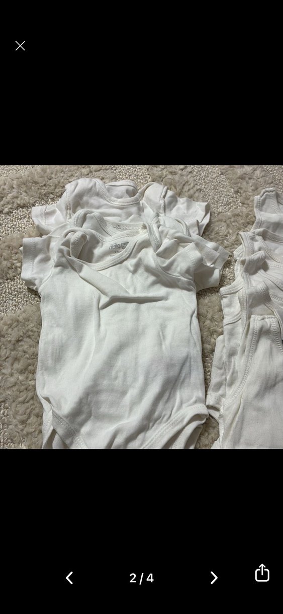 10 adet Bebek Erkek Beyaz Kısa Kollu Body 3-6 ay - Görsel 2