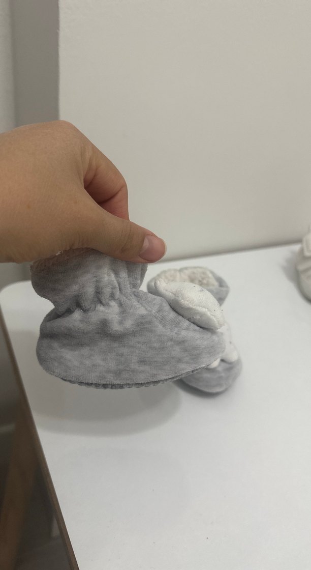 Kız Çocuk Gri Nakışlı Sıcak Ev Terliği - Görsel 4