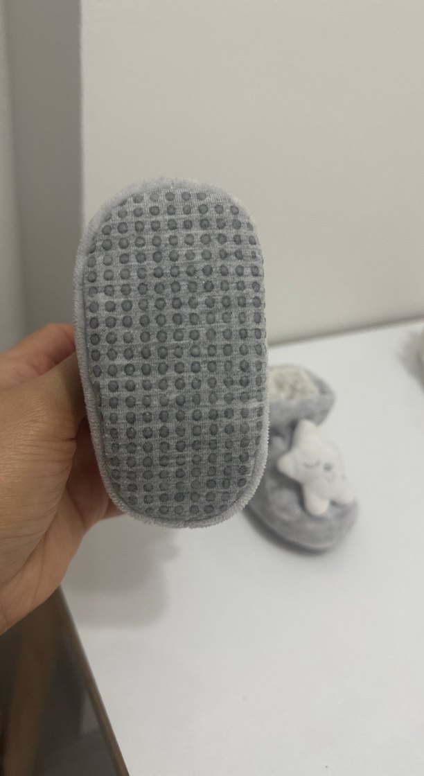 Kız Çocuk Gri Nakışlı Sıcak Ev Terliği - Görsel 3