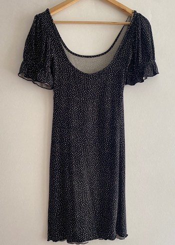 LTB Puantiye Desenli Siyah Mini Elbise
