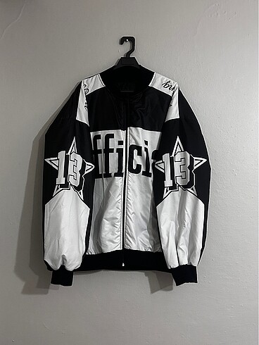 universal Beden Unisex oversize official baskılı bomber ceket