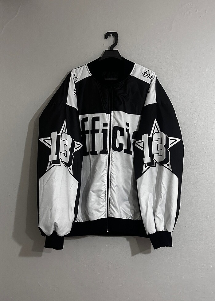 Unisex oversize official baskılı bomber ceket - Görsel 3