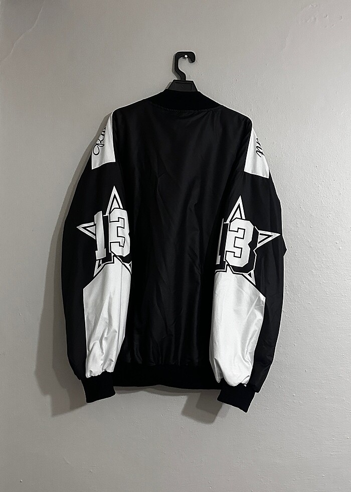 Unisex oversize official baskılı bomber ceket - Görsel 4