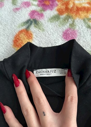 Kadın Çıtçıtlı Yarım Balıkçı Yaka Uzun Kollu Body - Görsel 4