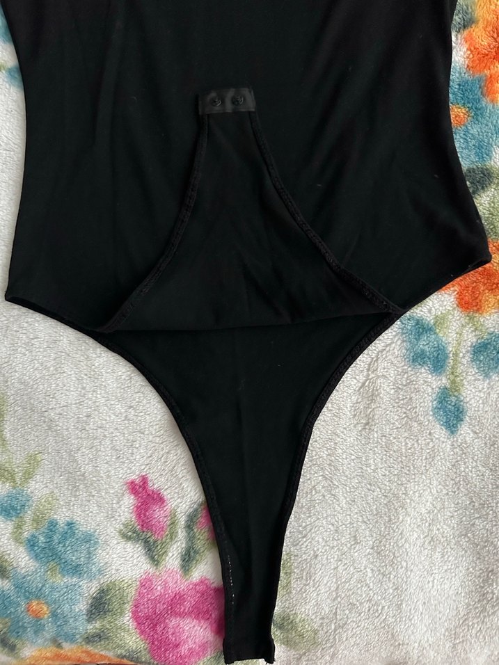 Kadın Çıtçıtlı Yarım Balıkçı Yaka Uzun Kollu Body - Görsel 3