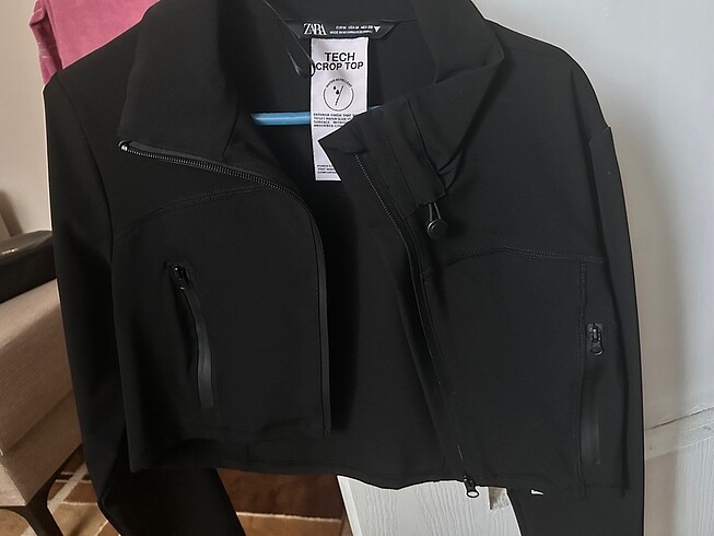 Zara Zara Su geçirmez Crop Ceket