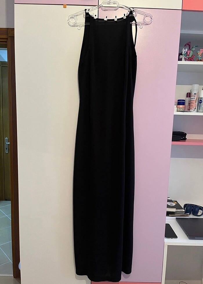 Zarif, Çiçekli Siyah Elbiss - Görsel 2