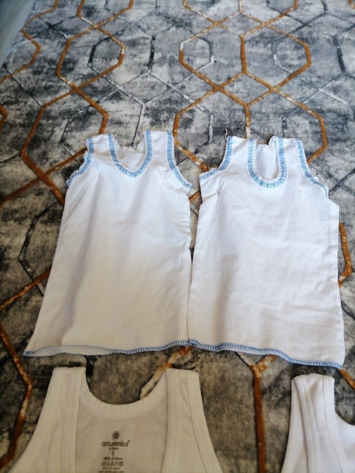 Beyaz Desensiz Çocuk Atletleri Seti - Görsel 2