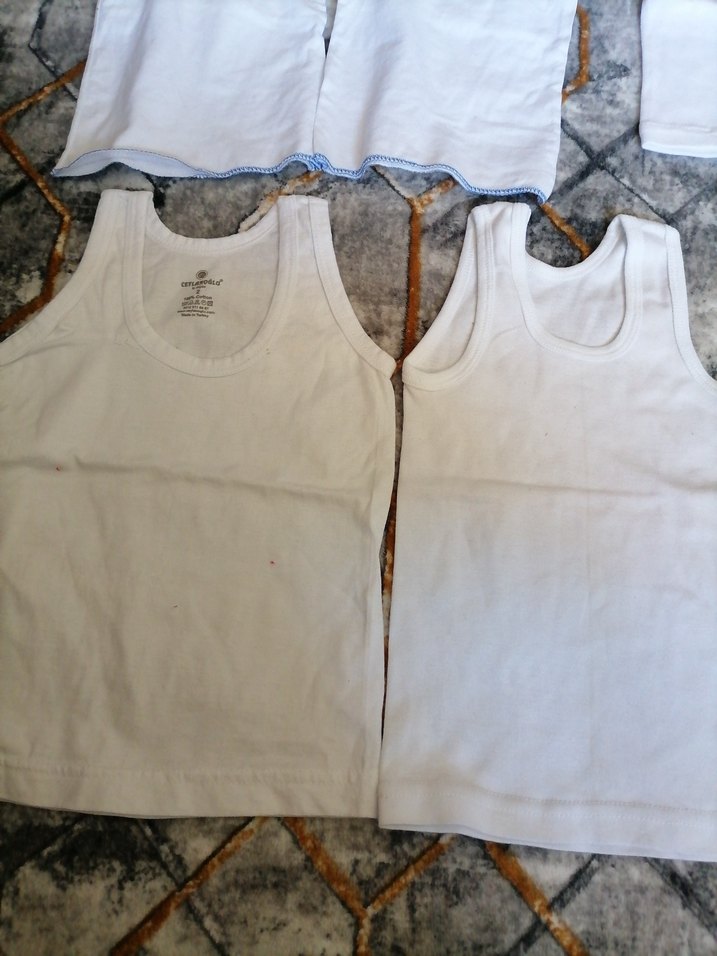 Beyaz Desensiz Çocuk Atletleri Seti - Görsel 3