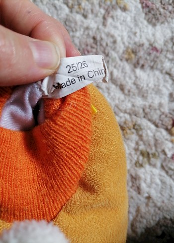 Kız Çocuk Sarı Nakışlı Örgü Sıcak Ev Terliği - Görsel 3