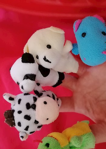 Renkli Mini Peluş Hayvan Parmak Kuklaları