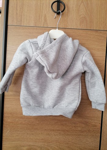Diğer Kapüşonlu Fermuarlı Kız Sweatshirt Gri