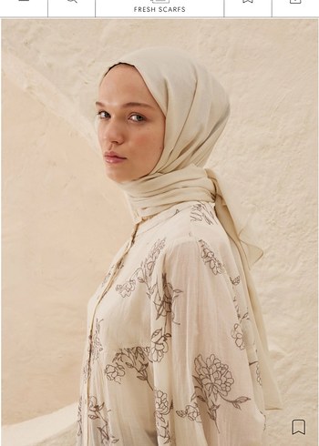 Fresh Scarf Rami Viskon şal Fildişi Renk - Görsel 3